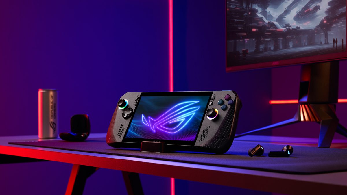 05_gaming setup featuring the ROG Ally X handheld console